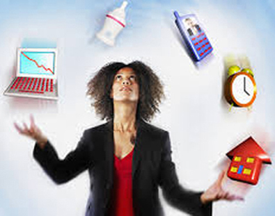 busy mom juggling tasks