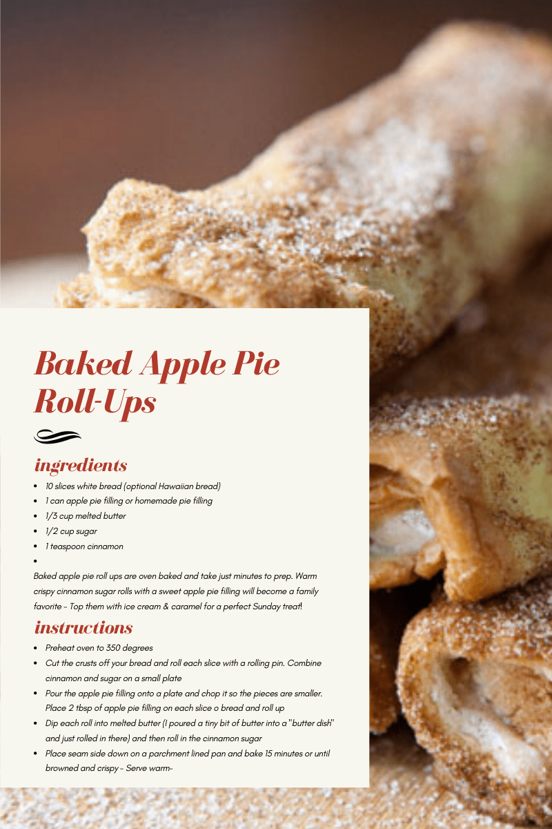Baked Apple Pie Roll Ups