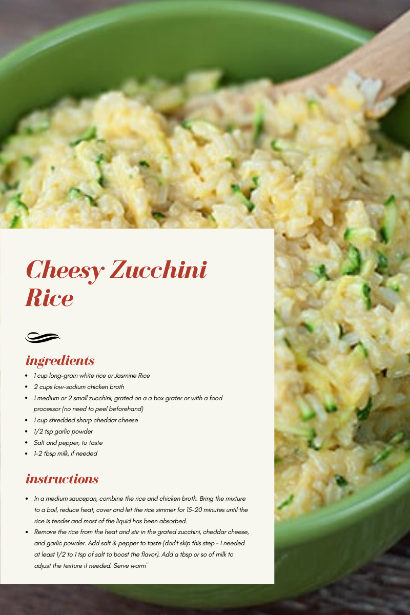 Cheesy Zucchini Rice Recipe
