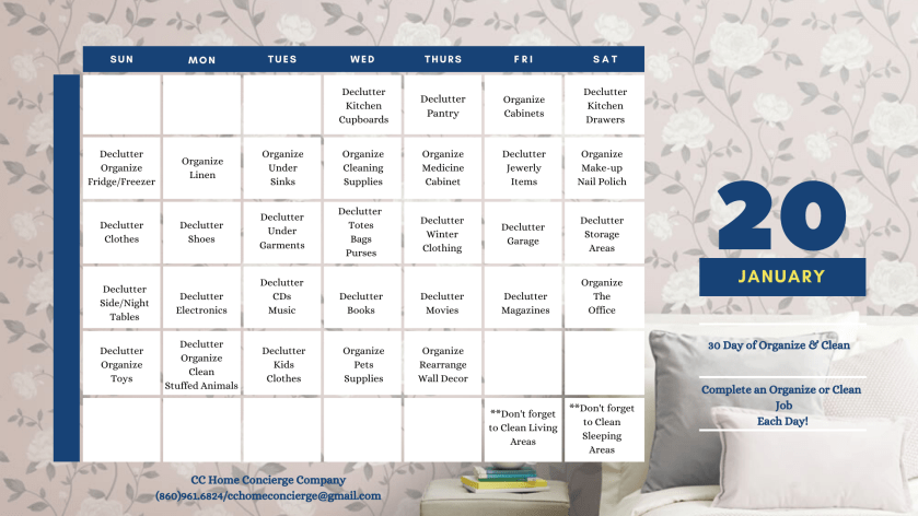 30 Day clean and organize